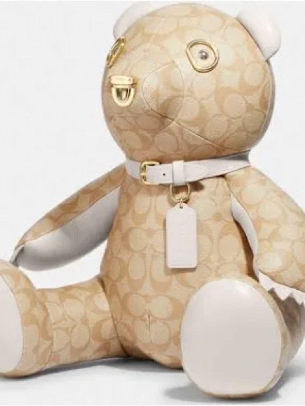Coach New Collectible Bear In Signature Canvas NWT